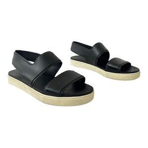 Vince Womens Size 7.5 Black Eres Rubber Slingback Sport Sandal